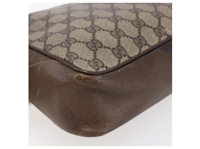 Borsa a Spalla Gucci GG Supreme Web Sherry Line PVC Beige Oro Auth BA7460 D'oro - vista 16