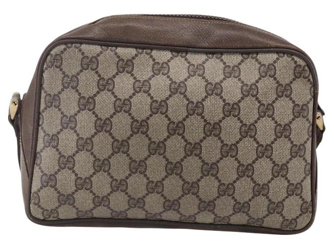 Borsa a Spalla Gucci GG Supreme Web Sherry Line PVC Beige Oro Auth BA7460 D'oro - vista 2