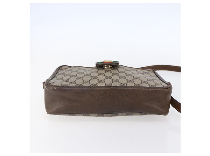 Borsa a Spalla Gucci GG Supreme Web Sherry Line PVC Beige Oro Auth BA7460 D'oro - vista 5