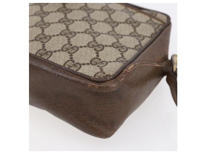 Borsa a Spalla Gucci GG Supreme Web Sherry Line PVC Beige Oro Auth BA7460 D'oro - vista 9