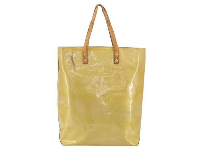 LOUIS VUITTON Monogram Vernis Reade MM Borsa a Mano Beige M91141 LV Auth ti3516 - vista 2