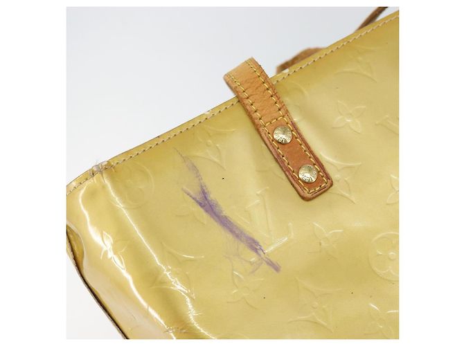 LOUIS VUITTON Monogram Vernis Reade MM Borsa a Mano Beige M91141 LV Auth ti3516 - vista 9
