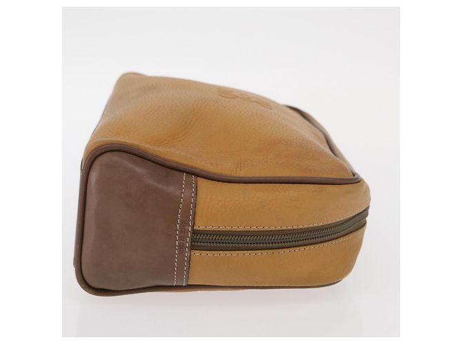 LOEWE Borsa Clutch Anagram in Pelle Beige Oro Auth bs31652 D'oro - vista 3
