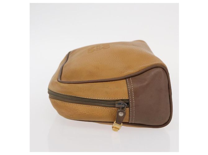 LOEWE Borsa Clutch Anagram in Pelle Beige Oro Auth bs31652 D'oro - vista 4