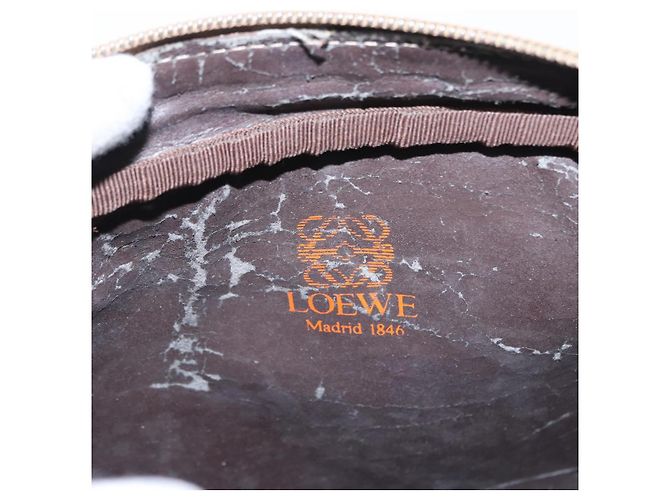 LOEWE Borsa Clutch Anagram in Pelle Beige Oro Auth bs31652 D'oro - vista 9