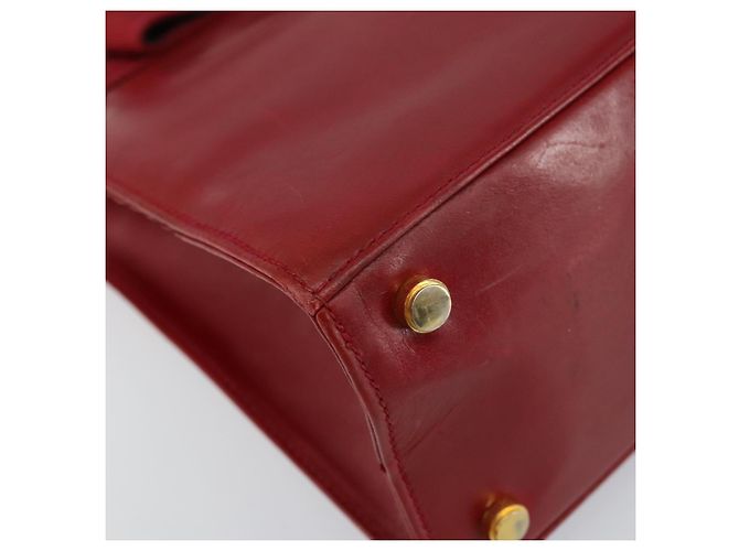 Sac à main Vala en cuir rouge et or de Salvatore Ferragamo Auth bs31710 Doré - vue 11