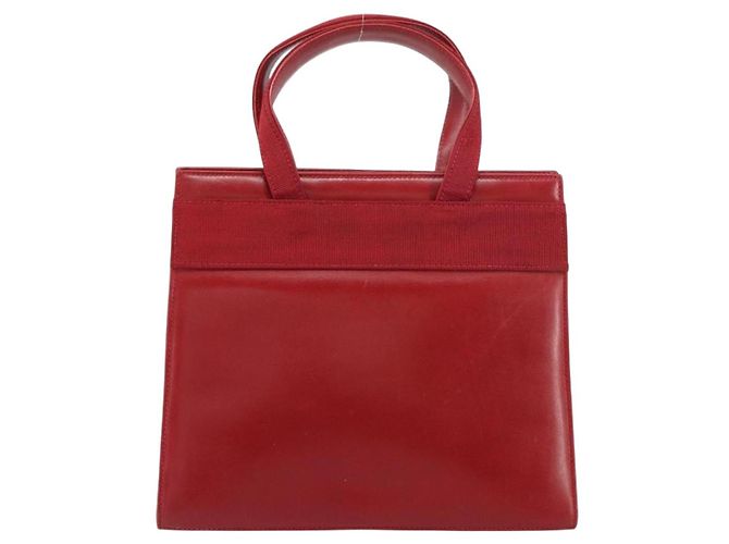 Sac à main Vala en cuir rouge et or de Salvatore Ferragamo Auth bs31710 Doré - vue 3