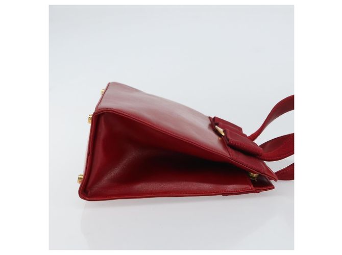Sac à main Vala en cuir rouge et or de Salvatore Ferragamo Auth bs31710 Doré - vue 4