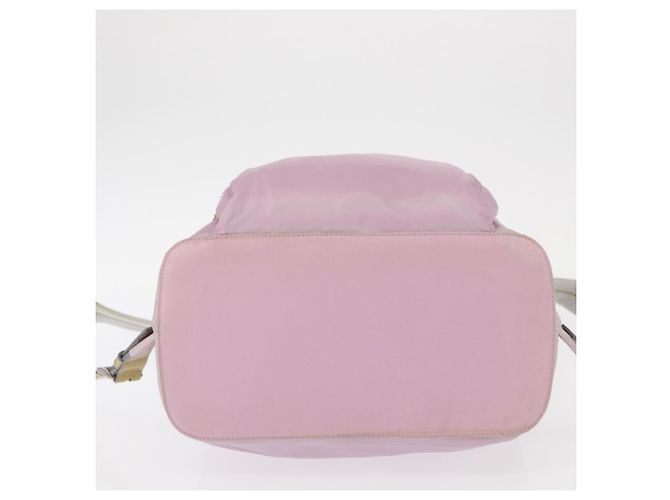 Zaino PRADA in nylon rosa argento Auth 155946 - vista 13