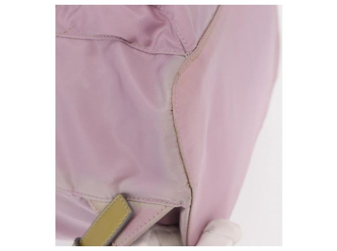 Zaino PRADA in nylon rosa argento Auth 155946 - vista 14