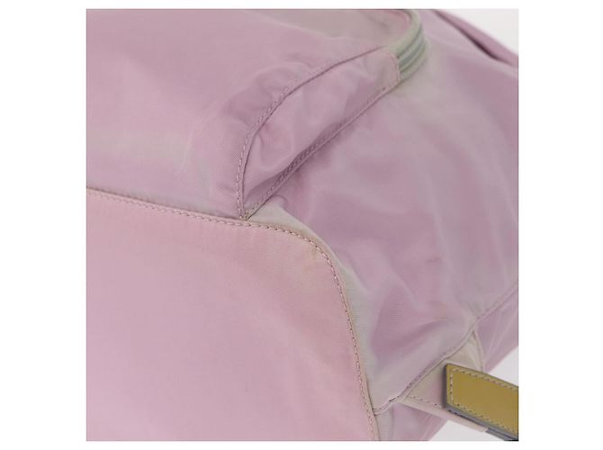 Zaino PRADA in nylon rosa argento Auth 155946 - vista 15