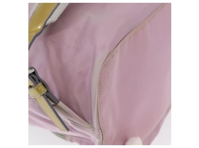 Zaino PRADA in nylon rosa argento Auth 155946 - vista 16