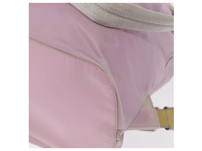 Zaino PRADA in nylon rosa argento Auth 155946 - vista 17