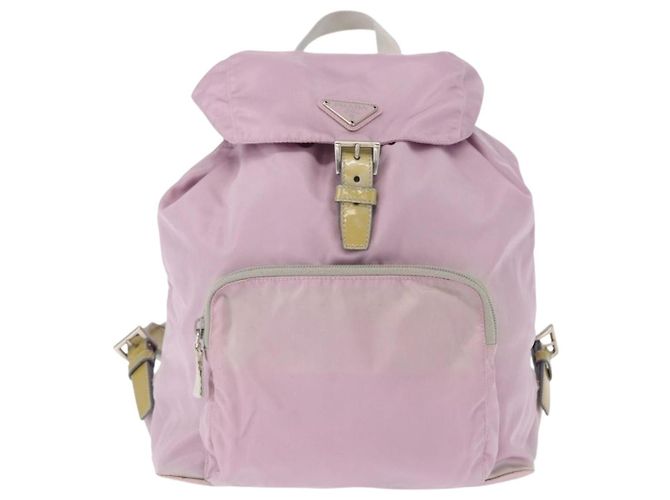 Zaino PRADA in nylon rosa argento Auth 155946 - vista 2