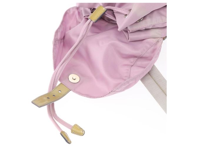 Zaino PRADA in nylon rosa argento Auth 155946 - vista 20