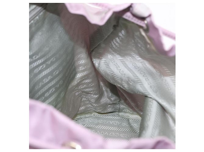 Zaino PRADA in nylon rosa argento Auth 155946 - vista 23