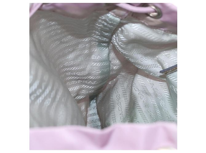 Zaino PRADA in nylon rosa argento Auth 155946 - vista 24