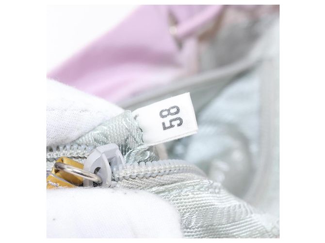 Zaino PRADA in nylon rosa argento Auth 155946 - vista 28