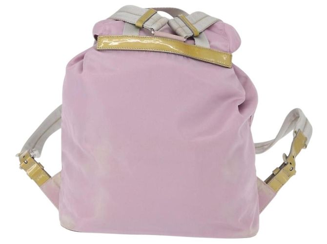 Zaino PRADA in nylon rosa argento Auth 155946 - vista 3