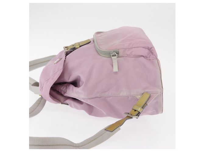Zaino PRADA in nylon rosa argento Auth 155946 - vista 5