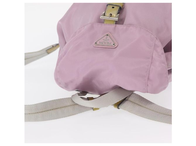 Zaino PRADA in nylon rosa argento Auth 155946 - vista 6