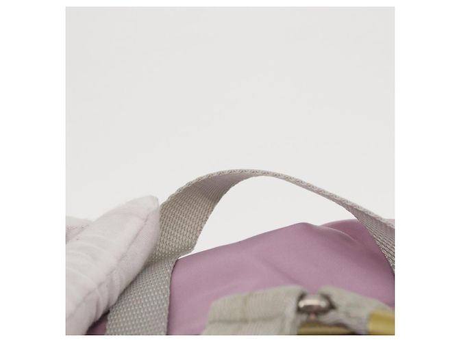 Zaino PRADA in nylon rosa argento Auth 155946 - vista 8