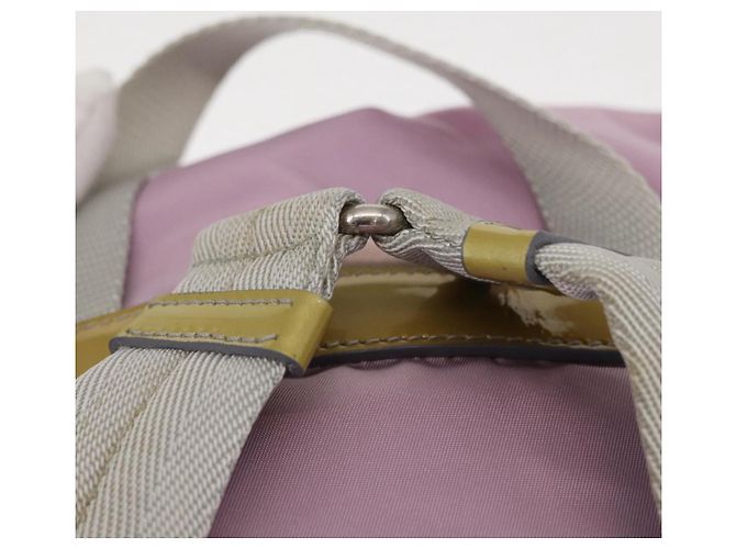 Zaino PRADA in nylon rosa argento Auth 155946 - vista 9