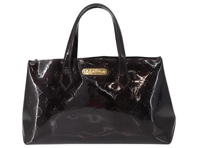 LOUIS VUITTON Borsa Wilshire PM Monogram Vernis Amarante M93641 LV Auth BA8609 Bordò - vista 2