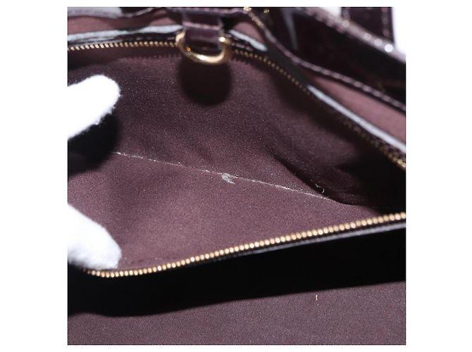 LOUIS VUITTON Borsa Wilshire PM Monogram Vernis Amarante M93641 LV Auth BA8609 Bordò - vista 21
