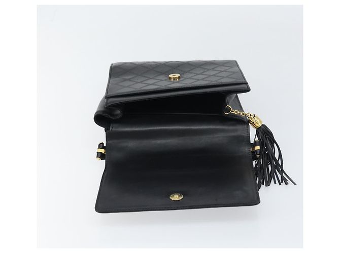 Borsa a mano in pelle nera e oro VERSACE Auth yk20008 Nero D'oro - vista 10