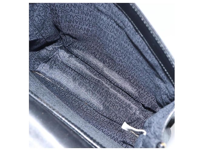 Borsa a mano in pelle nera e oro VERSACE Auth yk20008 Nero D'oro - vista 11