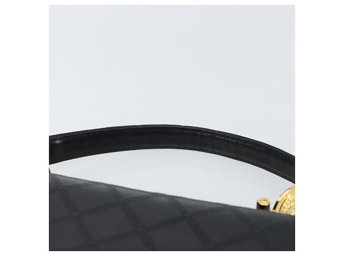Borsa a mano in pelle nera e oro VERSACE Auth yk20008 Nero D'oro - vista 14