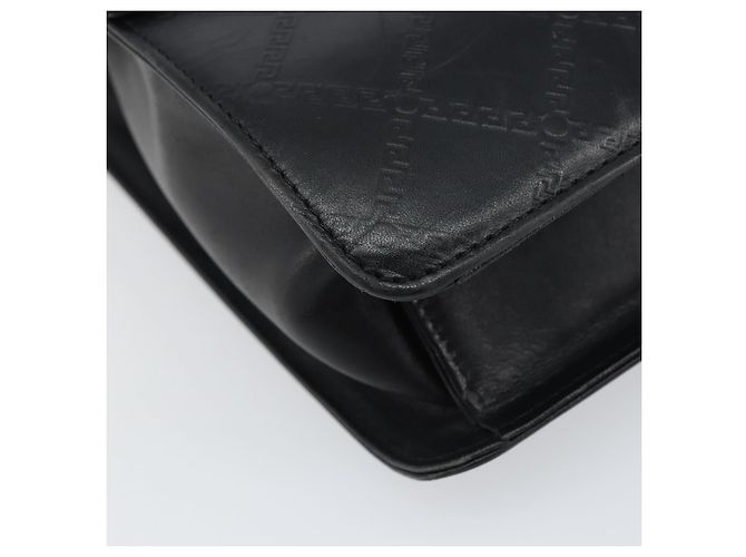 Borsa a mano in pelle nera e oro VERSACE Auth yk20008 Nero D'oro - vista 15
