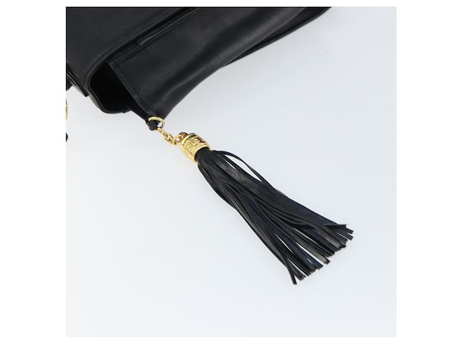 Borsa a mano in pelle nera e oro VERSACE Auth yk20008 Nero D'oro - vista 18