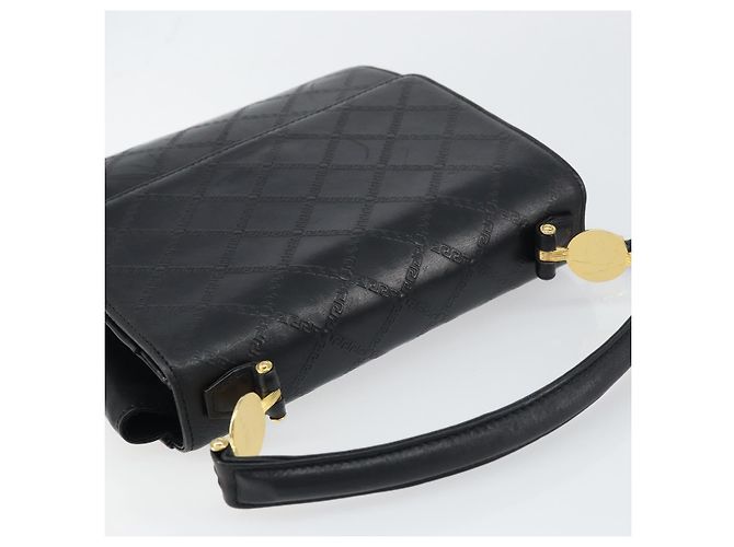 Borsa a mano in pelle nera e oro VERSACE Auth yk20008 Nero D'oro - vista 6