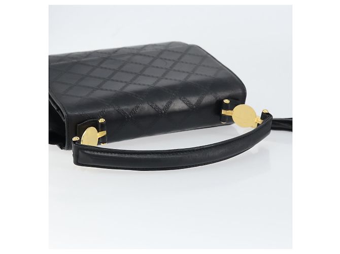 Borsa a mano in pelle nera e oro VERSACE Auth yk20008 Nero D'oro - vista 7