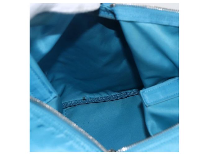 Borsa Boston PRADA in nylon blu argento autentica 157666 - vista 18