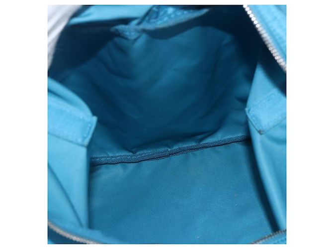 Borsa Boston PRADA in nylon blu argento autentica 157666 - vista 19