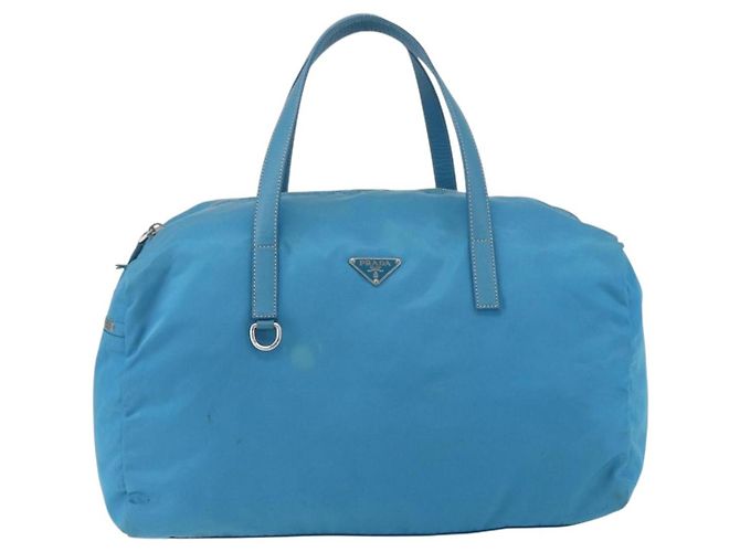 Borsa Boston PRADA in nylon blu argento autentica 157666 - vista 2