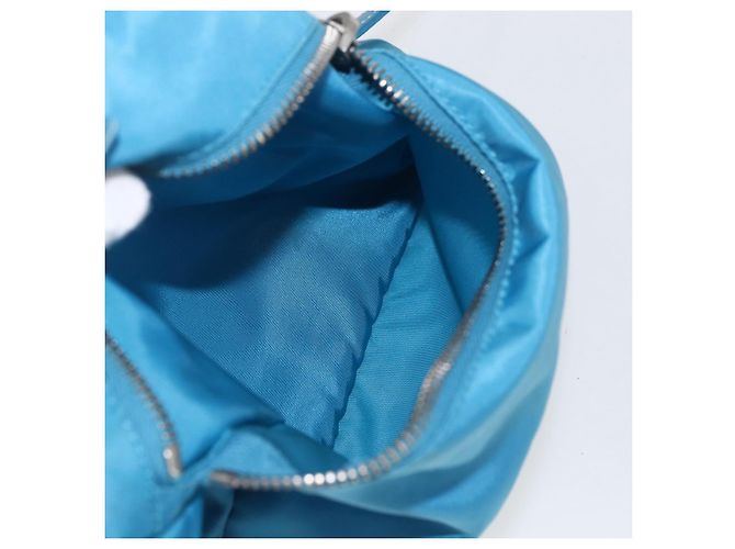 Borsa Boston PRADA in nylon blu argento autentica 157666 - vista 20