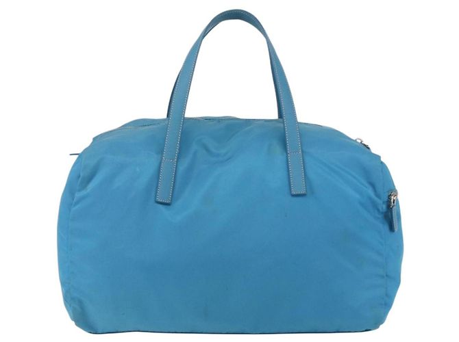 Borsa Boston PRADA in nylon blu argento autentica 157666 - vista 3