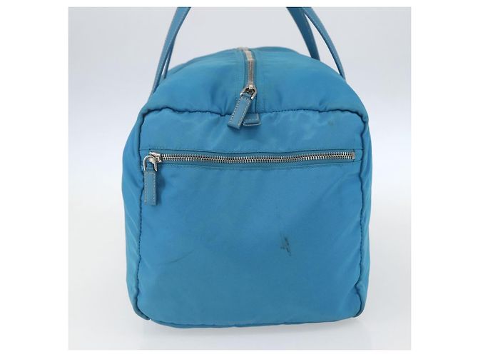 Borsa Boston PRADA in nylon blu argento autentica 157666 - vista 4
