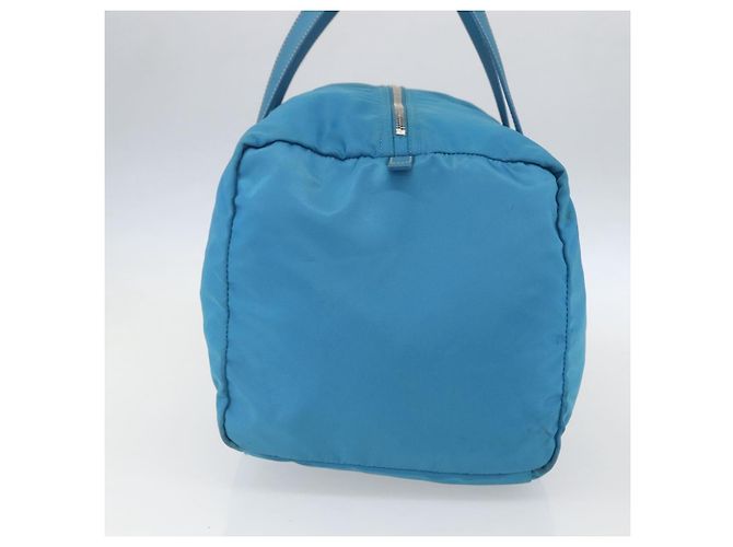 Borsa Boston PRADA in nylon blu argento autentica 157666 - vista 5