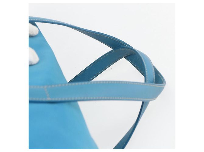 Borsa Boston PRADA in nylon blu argento autentica 157666 - vista 8
