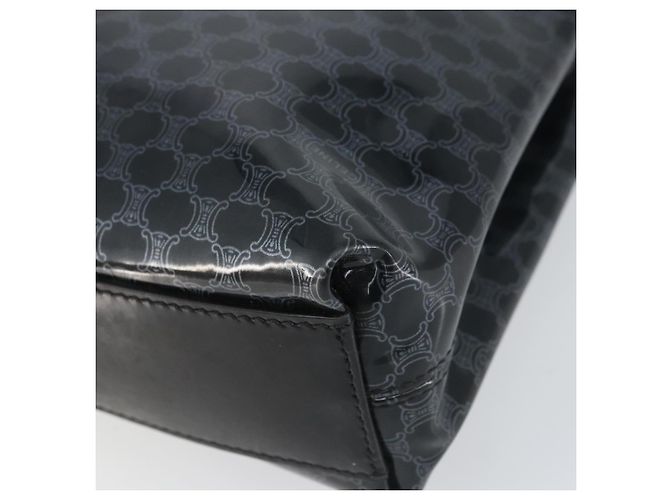 Céline Borsa a mano in tela Macadam CELINE in vinile nero Auth ti3537 - vista 10