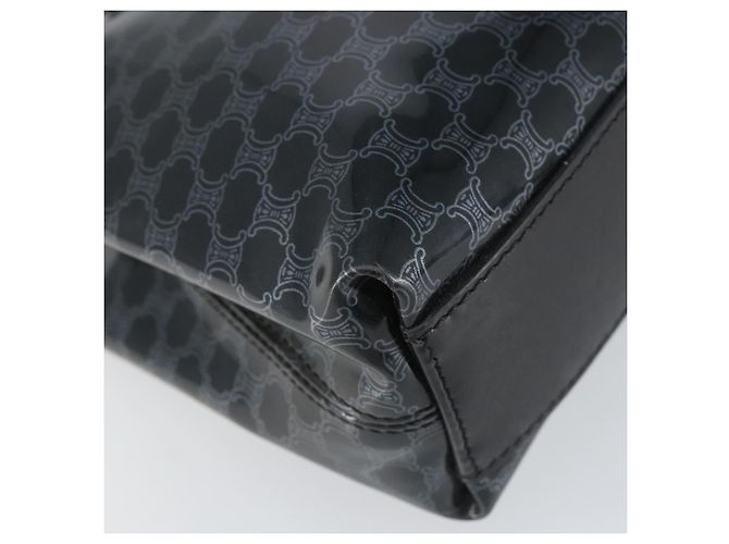 Céline Borsa a mano in tela Macadam CELINE in vinile nero Auth ti3537 - vista 11