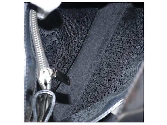 Céline Borsa a mano in tela Macadam CELINE in vinile nero Auth ti3537 - vista 15