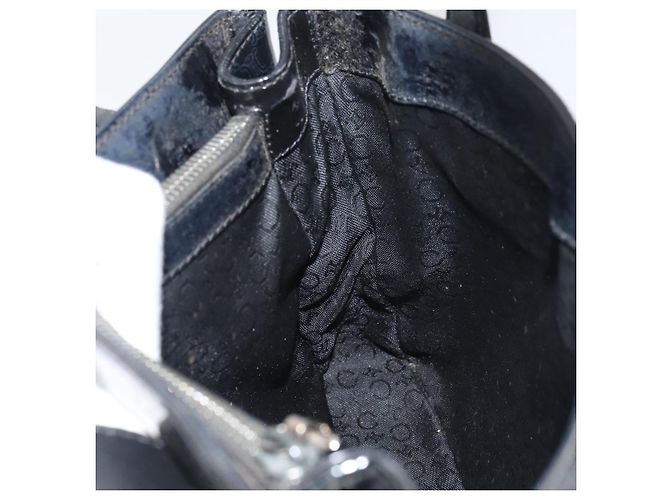 Céline Borsa a mano in tela Macadam CELINE in vinile nero Auth ti3537 - vista 16