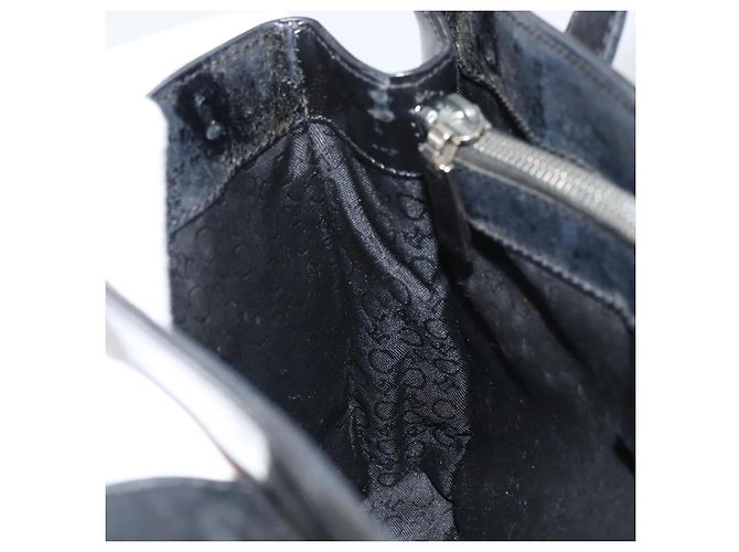 Céline Borsa a mano in tela Macadam CELINE in vinile nero Auth ti3537 - vista 17