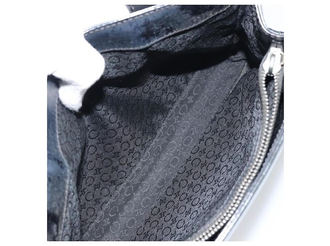 Céline Borsa a mano in tela Macadam CELINE in vinile nero Auth ti3537 - vista 20